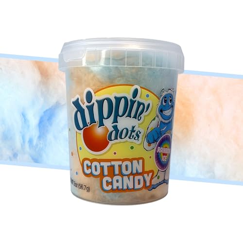 Dippin Dots Cotton Candy - Rainbow Ice Flavor Sweet Carnival Treat Light & Fluffy Snack Perfect for Kids & Adults 2 oz Resealable Container Perfect for Parties Sharing & On-the-Go - 2 Ounce