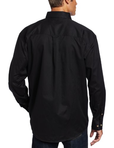 Wrangler Men’s George Strait One Pocket Button Long Sleeve Woven Shirt, Black, L