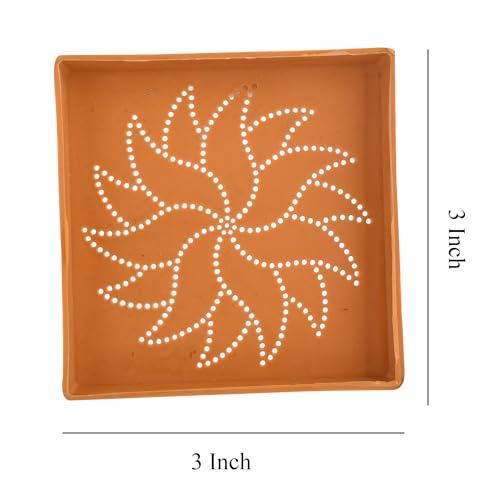 Image of Craftam Different Design Ready to Draw Rangoli Making Stencils - 12 Pcs Plastic Stencils for Floor Decoration, Easy Diwali Rangoli Art Tools (3x3 Inch Each)