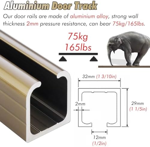 Sliding Pocket Door Hardware Kit - 3ft to 13ft Aluminum Barn Door Track System, Perfect for 2-4 Doors with Rollers - Silver Finish, Durable & Stylish Solution