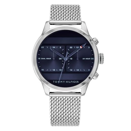 Tommy Hilfiger herr analog klassisk kvartsklocka med rostfritt stålrem 1791596
