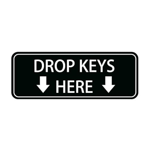 Fengbd Drop Keys Here Graphic Sign,Self Adhesive Sign For Front