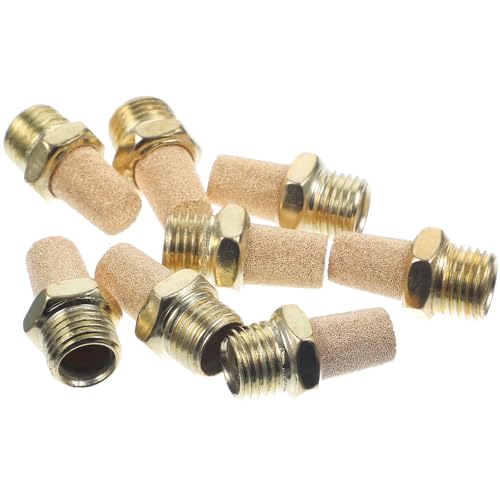 Zerodeko 8pcs 1/4 Male Thread Pneumatic Air Solenoid Valve Mufflers Full Copper Noise Silencers for Compressed Air Systems Industrial Use