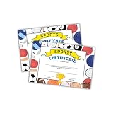 Sports Certificate of Outstanding Achievement 30pk 6x9” Cardstock Athlete Teams Most Improved PE Sportsmanship Award Ceremony Summer Camp