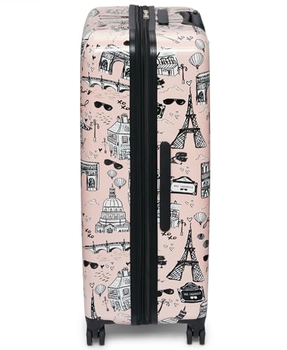 Karl Lagerfeld Paris Karl in Paris Upright Hardside Suitcase, Pink/Black, Large3