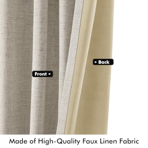 MIULEE 100% Blackout Linen Curtains for Bedroom 42 x 90 Inch Stone 2 Panels by MIULEE - Used condition - Image 6