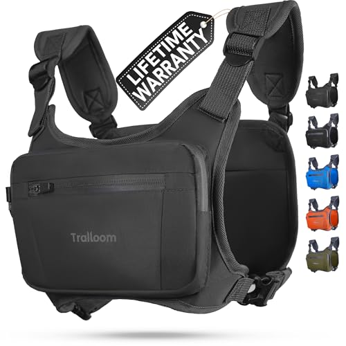Trailoom Running Chest Pack, Reflective Vest, Water Repellent, Phone Holder, Workout Bag for Runners, Cycling, Biking, EDC Pouch, Jogging Carrier, Hidden Pocket, Men & Women, Lightweight