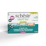 Schesir, Variety Pack, Alimento Umido Completo per Gatti, in Brodo, con Vitamine Aggiunte, 100% Filetti Naturali, 6 lattine da 70g