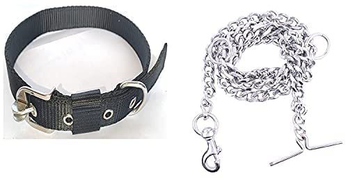 PSK PET MART Dog Belt Combo of Dog Collar with Dog Chain Specially for Medium & Large Dogs (3/4 Inch Under Weight 10-25 kg, Color May Vary) (B09PK6FSNV) Amazon Price History, Amazon Price Tracker