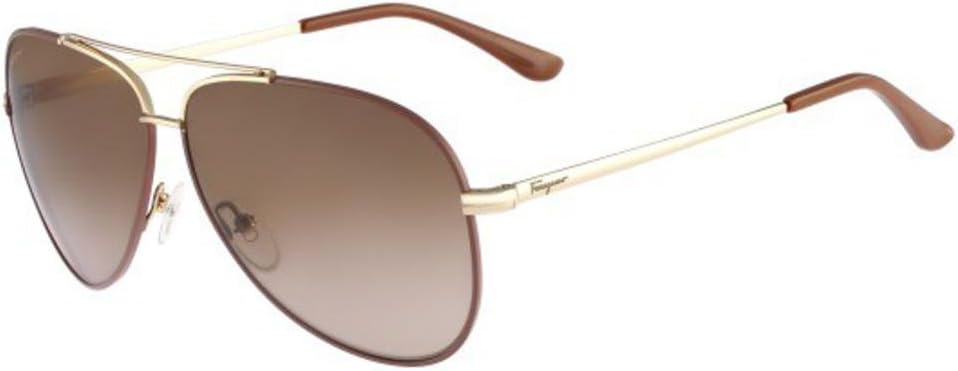 Sunglasses FERRAGAMO SF131S 731 SHINY GOLD W/LIGHT BROWN ENAME
