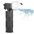 TARARIUM Internal Fish Tank Filter for 150-560 Litre Tank Bio Sponge Aquarium Filter Powerful Submersible Water Pump with Aeration Large Tank Turtle Garden Pond Wave Maker for Cold Water Tropical Fish