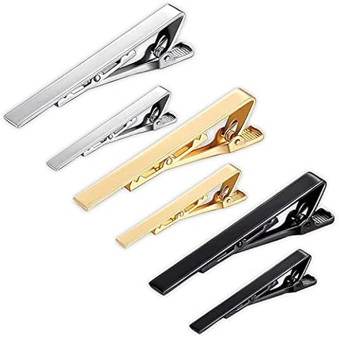 Set de 6 Clips de Corbata Plata para Hombre Cover