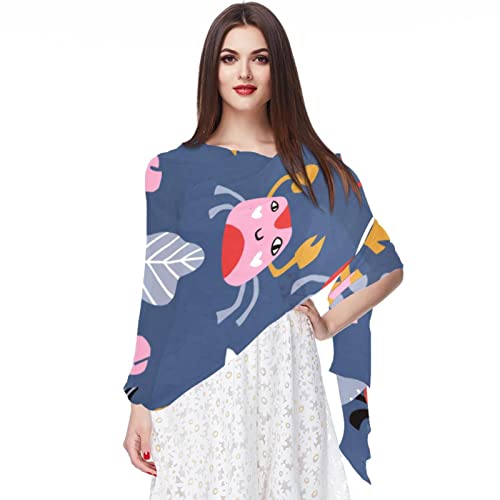 Foulard en mousseline de soie imprimé mer pour vos sorties plage