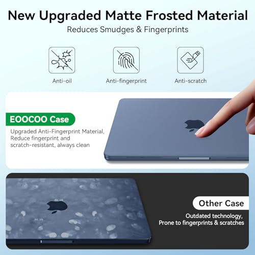Image of EooCoo Compatible for Apple 2026 MacBook Neo Case 13 inch Laptop A3404 A18 Pro Chip with Liquid Retina Display, 100% Match Official Color, Scratch Resistant, Hard Shell Protective Cover, Frost Indigo
