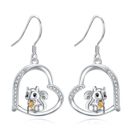 Boucles d'oreilles écureuil argent sterling 925 femme fille sans pierre