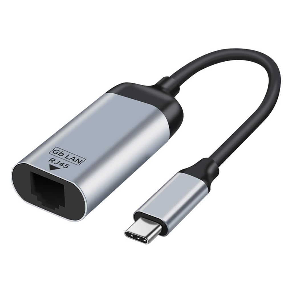 TECPHILE Type-C Male to Ethernet Female Wired Adapter (18CM), 1000Mbps Gigabit LAN RJ45 to Type-C Network Cable Converter, Compatible with MakBook, Windows, iPadPro, Steam Deck, PS5, and More-image-1