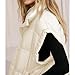 Songling Womens Oversized Puffer Vest Stand Collar Full Zip Sleeveless Bubble Puffer Vest Quilted Padded Warm Coat Outwear (Beige,XL)