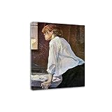 Henri de Toulouse-Lautrec La Lessive Célèbre Art mural Impression sur toile Célèbre Peinture Impressions sur Toile pour Salon 50 x 63 cm Encadré