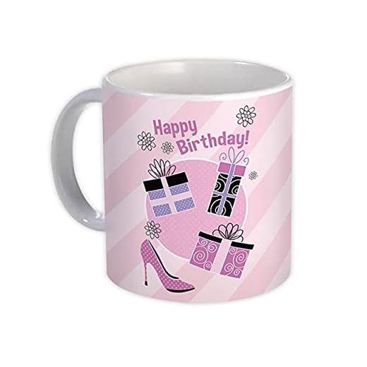 Grattis på födelsedagen : Gåva Mugg : Sko Present Party Mamma Syster Kvinnlig gåva för henne