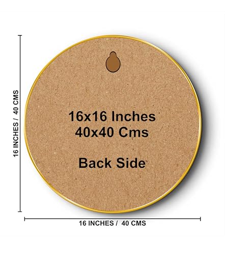 Image of SAF Lord Shiva Round Wall Painting with Golden Frame | Meditating Mahadev Modern Spiritual Wall Art | Divine Hindu Religious Decor for Living Room Bedroom Temple Office (16 X 16 Inch) GRM-254