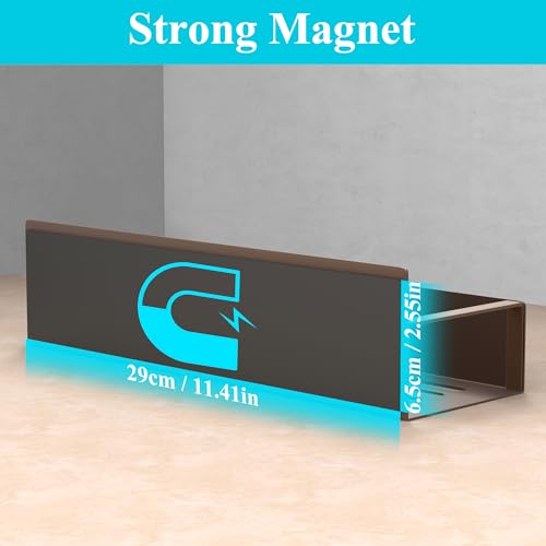 Image of HuggieGems Metal Magnetic Spice Rack for Refrigerator Bronze, 6 Pack | Magnetic Shelves Heavy Duty for Fridge in Kitchen, Seasoning Storage Organizer, For Oven Washer and Dryer, For Heavier Items