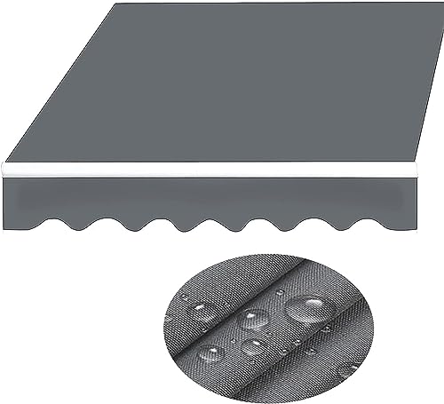 Auvent rétractable hydrofuge gris foncé 3x4,8 m en polyester pour grand balcon - 3