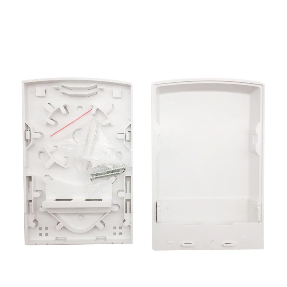 Image of Hanutech FTTH Mini Fiber Junction Box Fiber | Termination Box FTTH 2 Core Fiber Face Plate Indoor Fiber Cable Joint Box, White (1 Pcs)