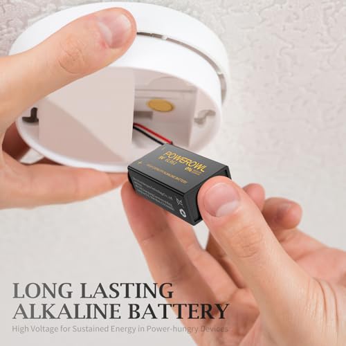 POWEROWL 9V Alkaline Battery - Pack of 8, High Capacity 9 Volt Batteries, Long Lasting, Smoke Alarm Detectors, Remote Control Car - Image 2