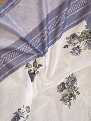 Image of Satrani Women's Chanderi Cotton Printed Ready To Wear One Minute Pre Pleated Readymade Saree with Unstitched Blouse Piece