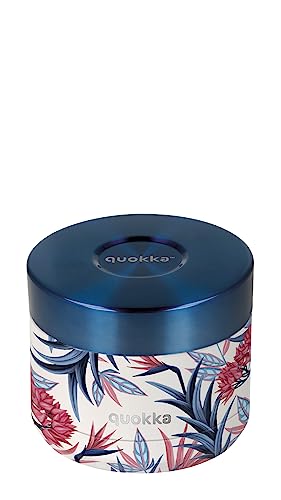 Quokka Whim - Blue Garden 360 ML | Recipiente Hermético Térmico Para Comida De Acero Inoxidable - Mantiene La Temperatura
