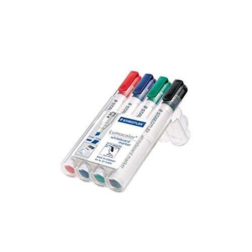 Staedtler© Lumocolor 351 B - Rotulador para pizarra blanca (caja de 4 colores)