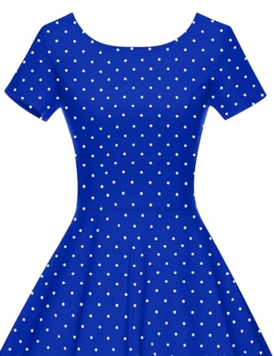 Image of GownTown Women's 1950s Vintage Dresses Short Sleeves Cocktail Stretchy Party Dresses with Pocket