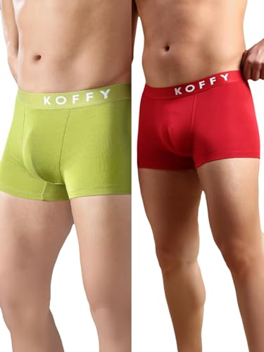 Image of KOFFY Men's 95% Micro Modal 5% Elastane Solid Trunks