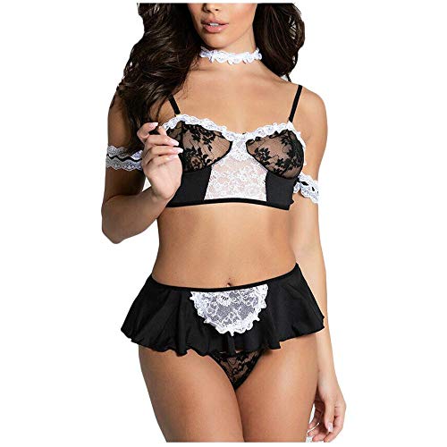 Sous-vêtements sexy pour femmes et culottes de soutien-gorge noirs