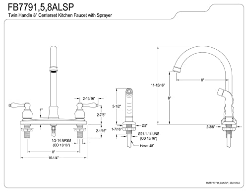 Kingston Brass FB7795ALSP Victorian 8-Inch Centerset Kitchen Faucet with Sprayer, Oil Rubbed Bronze by Kingston Brass - Image 3