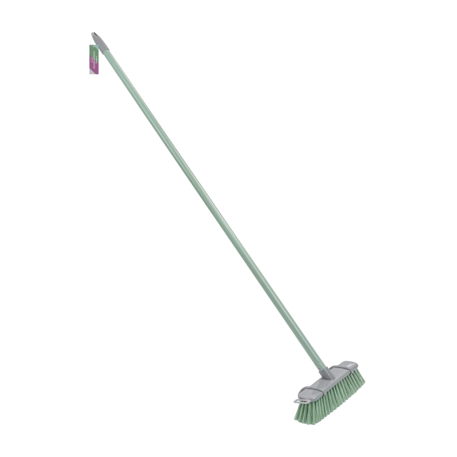 JVL - Angled Sweeping Brush - Heavy Duty Hard Bristle Broom - Green