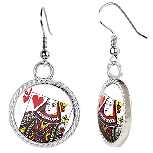 Arthwick Store Queen of Hearts Playing Cards Deck Earrings