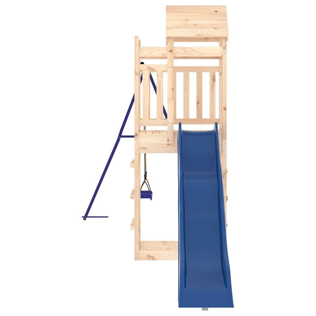 Spielturm aus Massivholz Kiefer mit Rutsche Schaukel Sandkasten für Kinder Garten Outdoor Kinderzimmer 3-8 Jahre robustes Klettergerüst mit Befestigung Zubehör für Kleinkinder Mädchen Jungen