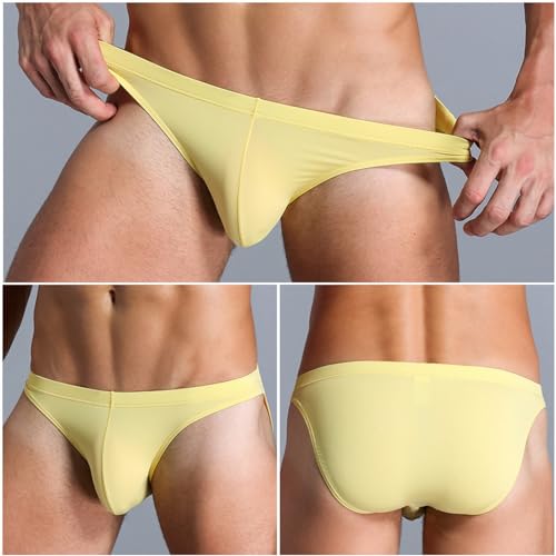 Men's Briefs Ice Silk Ultra-thin Underpants Sexy Elastic Bikini Underwear2