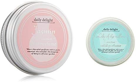 Amazon セット買い デイリーディライト 練り香水 ジャスミン 10g 香水 携帯用 ソリッドパフューム アルコールフリー 奥深く魅了されるジャスミンの香り 練り香水 スズラン 10g 香水 携帯用 ソリッドパフューム アルコールフリー さわやかな透明感のあるスズランの
