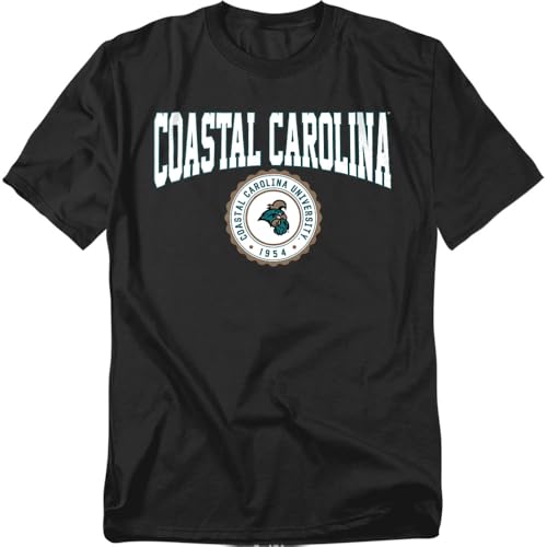 LOGOVISION Coastal Carolina University Collegiate Seal Unisex Adult T Shirt, Black, Medium