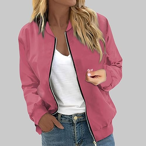 Womens Fashion Fall Bomber Jacket Casual Lightweight Coat Dressy Floral Printed Zip Up Outwear Gifts for Women4