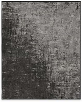 RUGGABLE Impasto Washable Rug - Perfect Modern Area Rug for Living Room Bedroom Kitchen - Pet & Child Friendly - Stain & Water Resistant - Greyscale 8'x10' (Standard Pad)