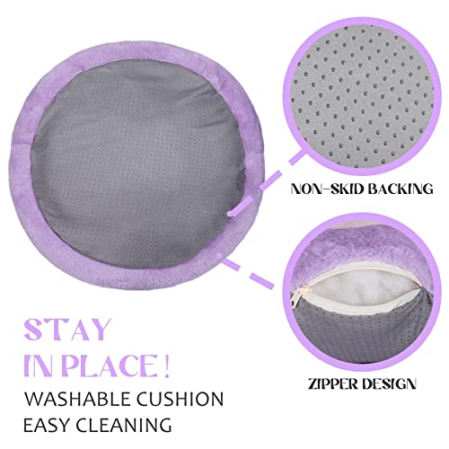 Cute Seat Cushion, Cat Paw Shape Floor Cushion With Detachable Sheep Plush For Gamer Chair, Reading Pillow And Leisure Lazy Sofa For Dining Room, Office, Bedroom Chair Cushion(Purple) #TOP4