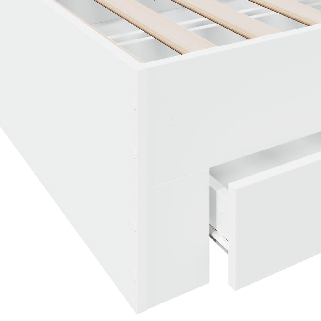 vidaXL Cadre de lit avec tiroirs sans Matelas Blanc 120x190 cm