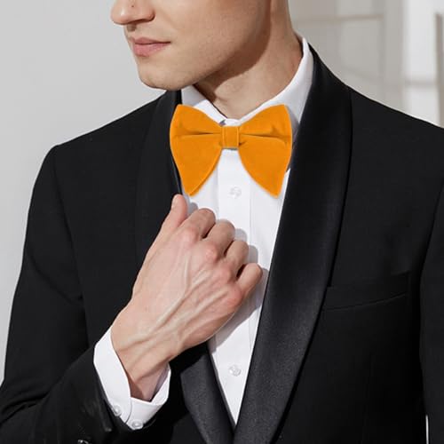 Image of Alizeal Velvet Pre-tied Adjustable Bow Tie for Men Oversize Formal Solid Tuxedo Bowtie