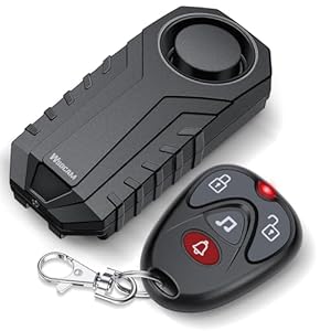 WSDCAM 113dB Loud Anti Theft Vibration Sensor Alarm Systems for Electric Bike Motorcycle Golf Car Trailer Mailbox Garage Door Waterproof Home Security Bike Accessories Bike Alarm with Remote