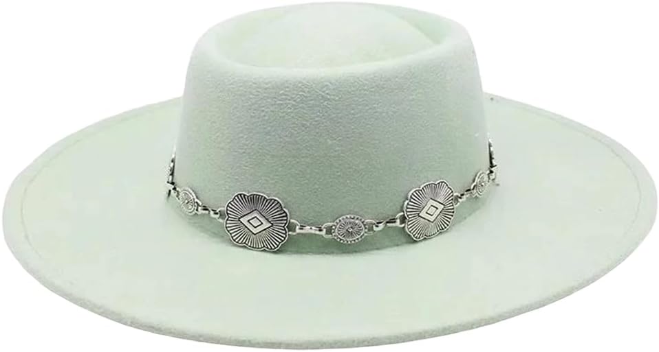 Women's British Style Fedora Hat Wide Brim Belt Band Felt Hat for Wedding Party