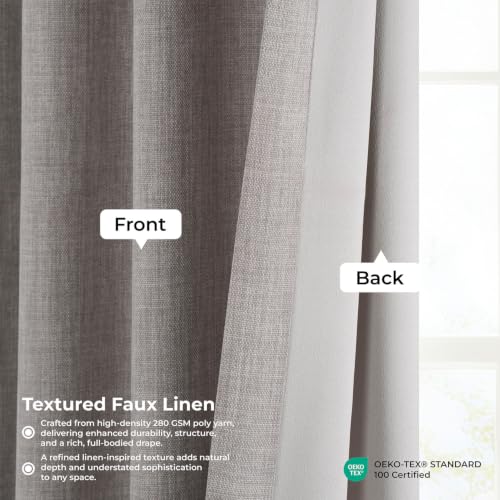 Image of HPD Half Price Drapes Grommet Linen Curtains 96 Inches Long Room Darkening Curtains for Bedroom & Living Room (1 Panel), 50W x 96L, Clay