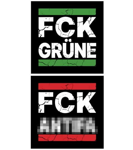 TAKONE 100 Stück FCK GRN Sticker 7 4 cm Crack Design PVC wetterfest